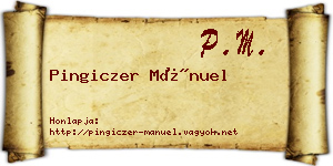 Pingiczer Mánuel névjegykártya